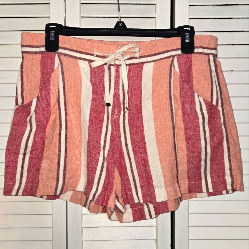 Old Navy Women's 8 Linen Blend Striped Shorts